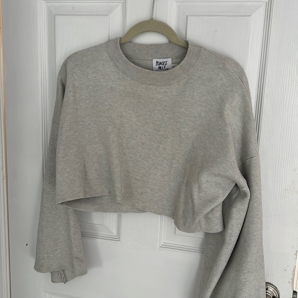 Princess Polly cropped grey sweater